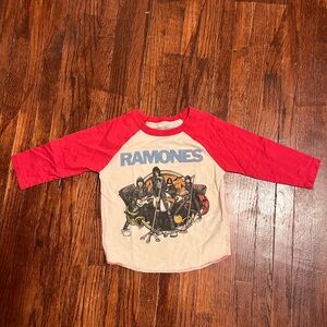 Rowdy Sprout Ramones Kids Raglan Tee - Red and Cream